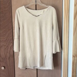 Soft Surroundings Izzy Tunic Soft Taupe with Bell Sleeve Size S New with tags